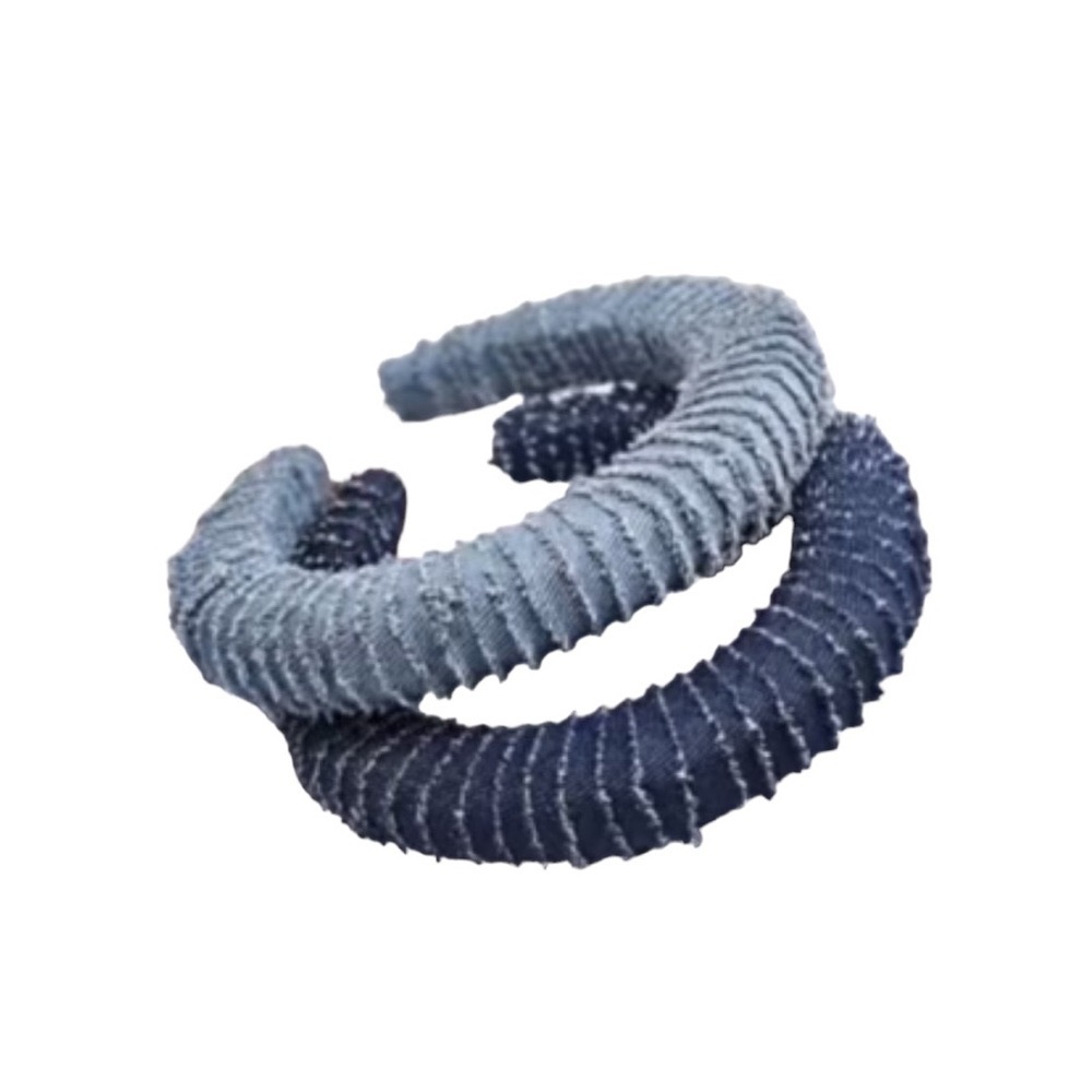 Set of 2 Denim Distressed Headbands Hair Accessories - Picture 6 of 9